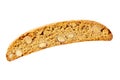 Biscotti, isolated with a clipping path. Traditional Italian almond cookie, top shot