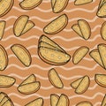 Biscotti Seamless Pattern in Cartoon Style. Perfect For Background, Backdrop, Wallpaper and Cover Packaging