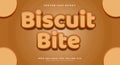 Biscuit Bite editable text effect Template Royalty Free Stock Photo