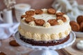 Biscuit cake cream. Generate Ai Royalty Free Stock Photo