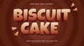 Biscuit Cake 3d Editable Text effect Royalty Free Stock Photo