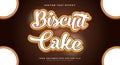 Biscuit Cake 3D editable text effect Template Royalty Free Stock Photo