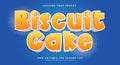Biscuit Cake editable text effect Template Royalty Free Stock Photo