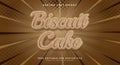 Biscuit Cake Snack Style Editable Text effect Royalty Free Stock Photo
