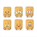 Biscuit cartoon the character with sad expression