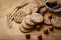 Biscuit with chocolate and hazelnut Royalty Free Stock Photo
