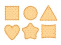 Biscuit cookie vector cartoon illustration. Vector biscuit cookie top view