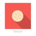 Biscuit, cookies food flat icon design vector illustration