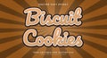 Biscuit Cookies Snack Style Editable Text effect Royalty Free Stock Photo
