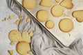 Biscuit with Danish style butter cookies and honey flavored. A stack of crunchy delicious sweet meal and useful cracker Royalty Free Stock Photo