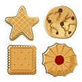 Biscuit doodle style drawing food set