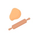 biscuit dough and rolling pin vector illustration