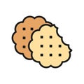 Biscuit food bakery icon vector basic design simple and modern