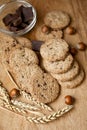 Biscuit with hazelnut and chocolate Royalty Free Stock Photo