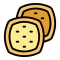 Biscuit icon vector flat