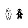 Biscuit Man line and solid icon. Gingerbread Man outline style pictogram on white background. Christmas Cookie for