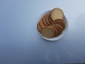 Biscuit on plate in White Background,  Biscuit image, Selective Focus Royalty Free Stock Photo