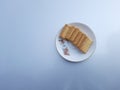 Biscuit on plate in White Background, Biscuit image, SelectiveFocus