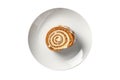 Biscuit Roll On White Plate, On White Background