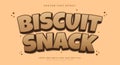 Biscuit Snack 3d editable text effect template Royalty Free Stock Photo