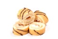 Biscuit Swiss roll on white Royalty Free Stock Photo