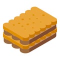 Biscuit tiramisu icon isometric vector. Cake food