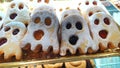 Biscuit tray shaped like ghosts ready for Halloween Royalty Free Stock Photo