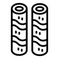 Biscuit wafer rolls hazelnut icon outline vector. Delectable crispy biscotti