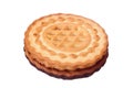 Biscuits with chocolate filling on a white background Royalty Free Stock Photo