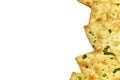 Biscuits cracker square design.Great flavor combination of green onion and wheat. Royalty Free Stock Photo
