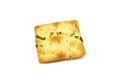 Biscuits cracker square design.Great flavor combination of green onion and wheat. Royalty Free Stock Photo