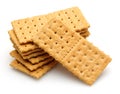 Biscuits, crackers on white background Royalty Free Stock Photo