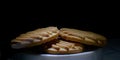 Biscuits with dark background on the table Royalty Free Stock Photo