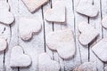 Biscuits in the form of hearts, top view Royalty Free Stock Photo