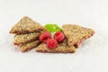 Biscuits with fresh raspberry fruit Royalty Free Stock Photo