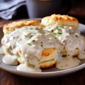 Biscuits and Gravy: Soft Biscuits Smothered in White Country Gravy