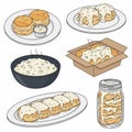 Biscuits and Gravy Vector. Biscuits and Gravy Vector bundle. Biscuits and Gravy vector, Royalty Free Stock Photo