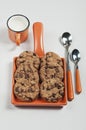 Biscuits in orange pan