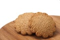 Biscuits in the shape of a flower on the wooden board Royalty Free Stock Photo