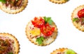 Biscuits with vegetables and ham Royalty Free Stock Photo