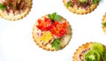 Biscuits with vegetables and ham Royalty Free Stock Photo