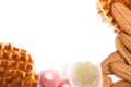 biscuits, waffles and fruit jelly Royalty Free Stock Photo