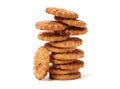 Biscuits with whole-wheat flour. Crunchy, grains Royalty Free Stock Photo