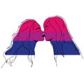 Bisexual couple kissing