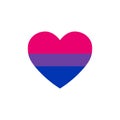 Bisexual flag heart, LGBTQ community flag, vector color illustration Royalty Free Stock Photo