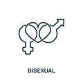 Bisexual icon from lgbt collection. Simple line Bisexual icon for templates, web design and infographics