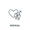 Bisexual icon. Line simple Lgbt icon for templates, web design and infographics