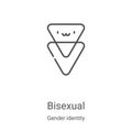 bisexual icon vector from gender identity collection. Thin line bisexual outline icon vector illustration. Linear symbol for use