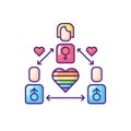 Bisexual life RGB color icon Royalty Free Stock Photo