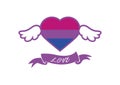 Bisexuality symbol with heart vector
